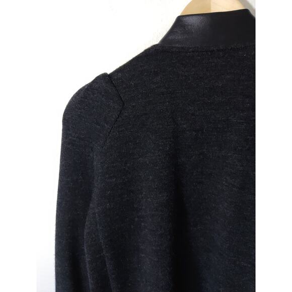 Carlos Campos Women's Charcoal Black Wool & Cotton Open Cardigan Size 2 - Picture 3 of 7